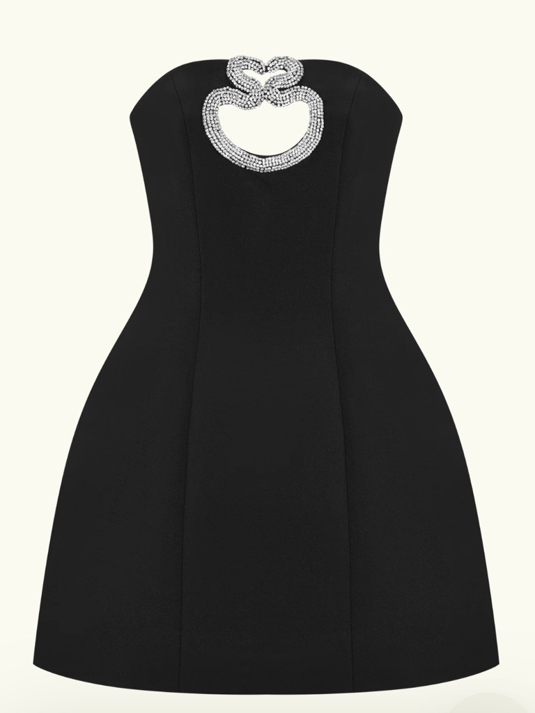 Meshki Hilda Embellished Strapless Mini Dress - Black